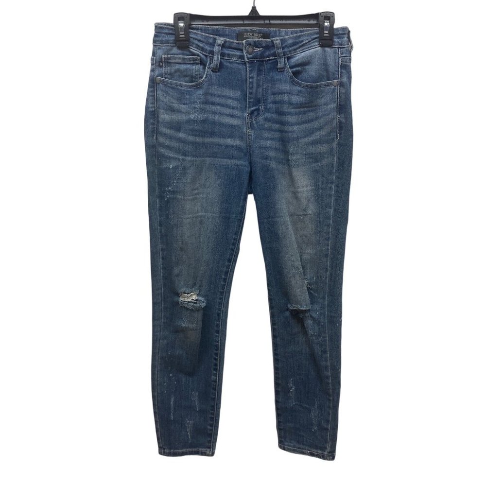 Judy Blue relaxed fit speckled medium wash hi rise jeans 28